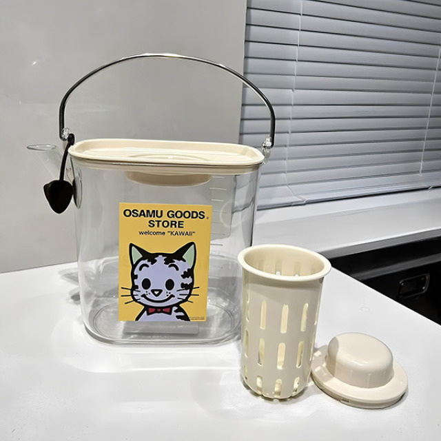 12423654.【好好喝水】原田治冷水壶家用耐高温食品级凉水壶手提大容量泡茶桶咖啡冷萃壶
