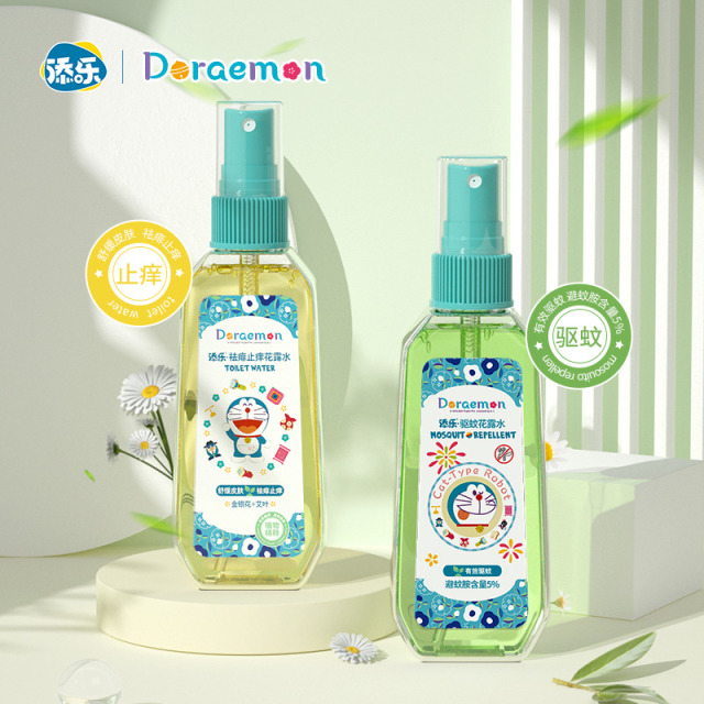 12134621.【品牌直发】哆啦a梦添乐植萃系列88ml驱蚊花露水+88ml祛痱止痒花露水