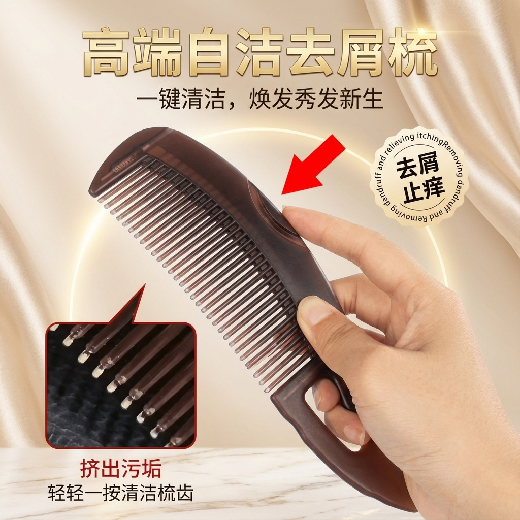 13288837.易旅 按摩能量梳家用去油脂梳子便携美容美发小工具