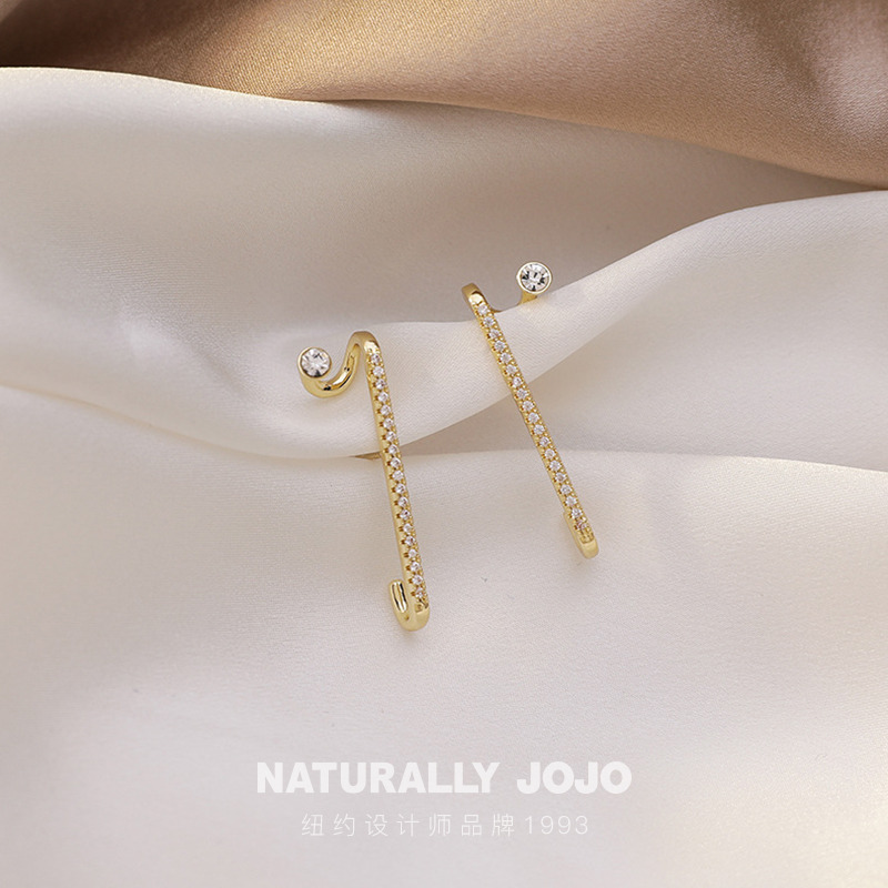 10976109.NATURALLY JOJO S925银针小众设计锆石不规则几何耳环