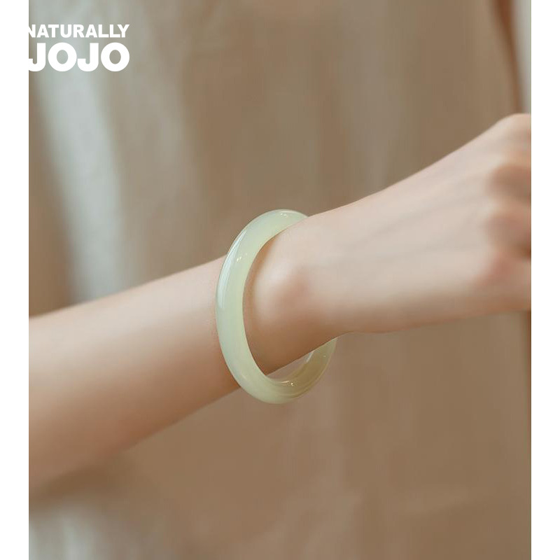 11005976.NATURALLY JOJO 冰透浅绿色阿富汗玉手镯