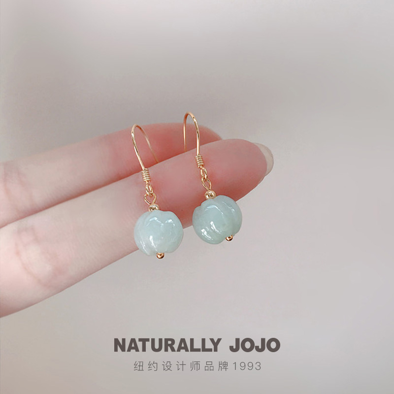 10976066.NATURALLY JOJO 小众设计翡翠南瓜耳饰