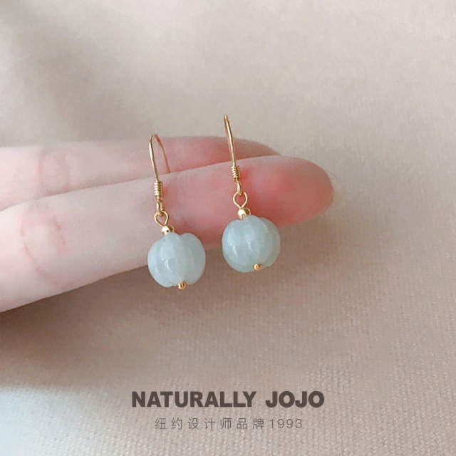 10976066.NATURALLY JOJO 小众设计翡翠南瓜耳饰
