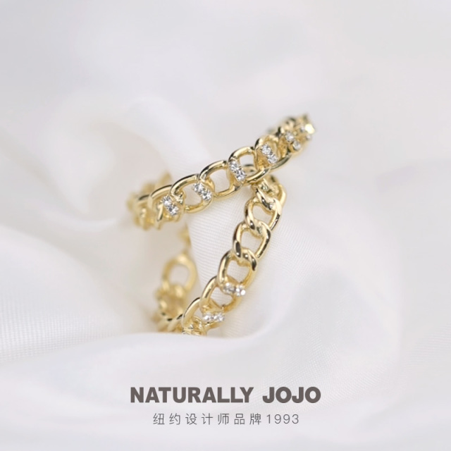 11005867.NATURALLY JOJO S925银针时尚冷淡风几何链条C形耳环