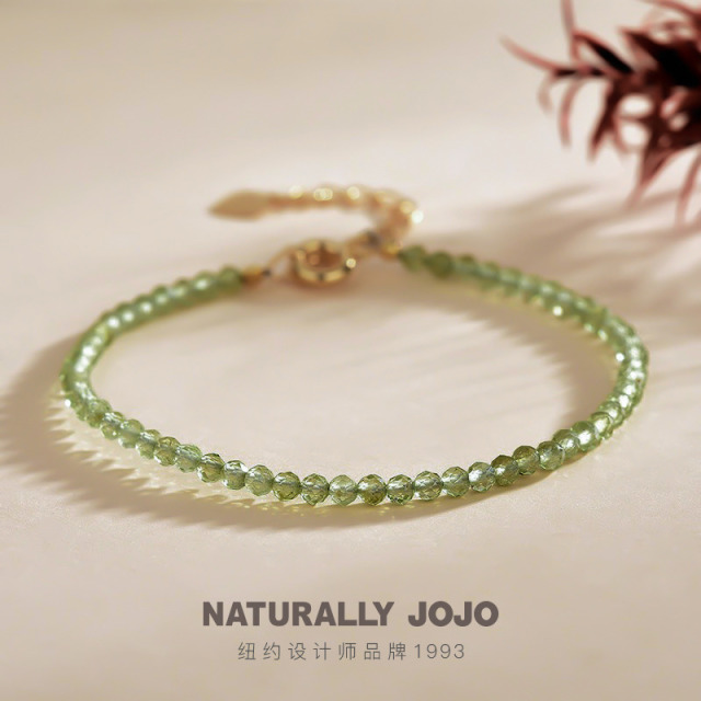 10976058.NATURALLY JOJO 橄榄绿仿水晶夏日清新手链