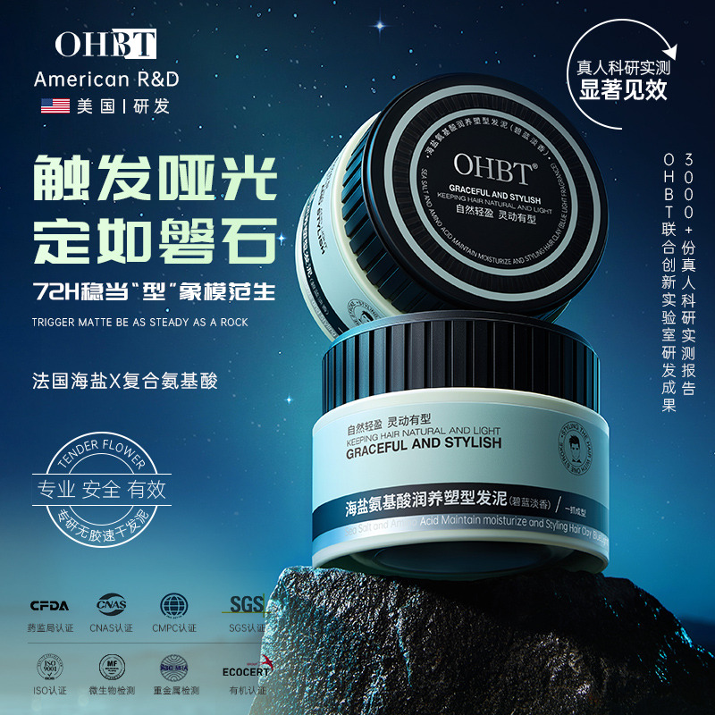 11492748.OHBT哑光发泥塑形自然蓬松持久定型发蜡发胶清香型男士