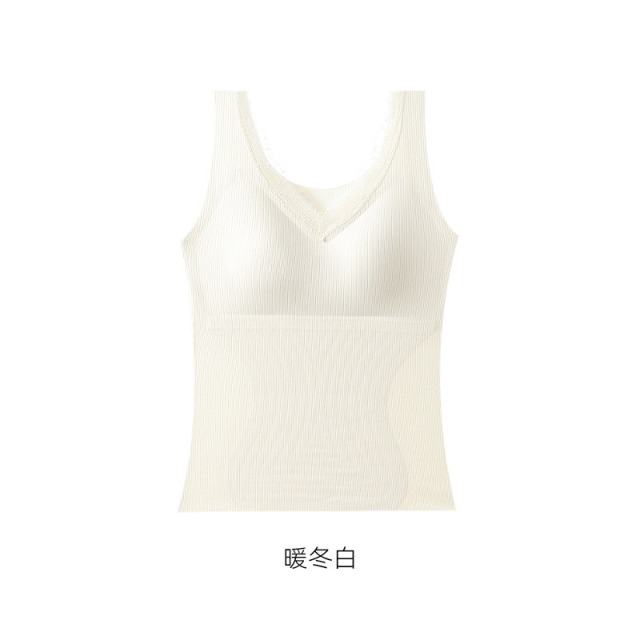 12868534.羊绒蚕丝保暖背心打底衫加绒保暖背心女