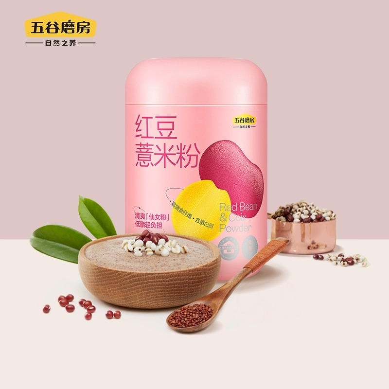 12787524.五谷磨房红豆薏米粉代餐粉罐装薏仁粉代餐粉高纤懒人代餐食品饱腹早餐