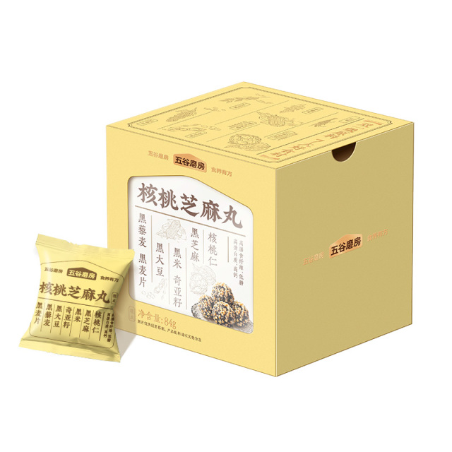 12752540.五谷磨房核桃芝麻丸谷物坚果健康小零食丸子84g/盒买二送二买三送三