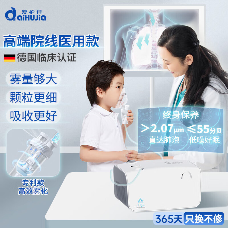 13453779.雾化机家用儿童支气管肺炎咳嗽化痰止咳婴儿德国品质医用口吸入婴儿雾化器