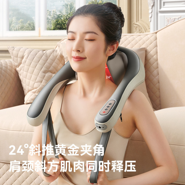 11717740.奥克斯颈椎按摩器斜方肌肩颈部肩膀背部腰部脖子全自动揉捏仪神器按摩披肩