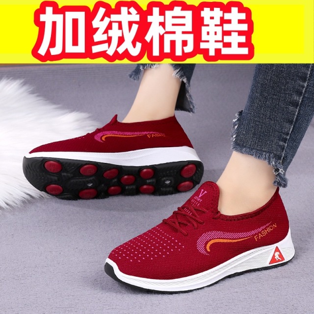 11351781.JPNTKY  老北京布鞋加绒棉鞋女鞋休闲单鞋中老年健步鞋软底女舒适防滑