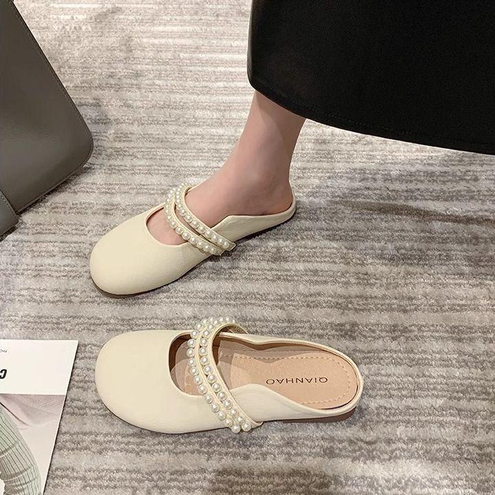 11915292.凉拖女外穿春夏季风一脚蹬温柔软底包头拖鞋