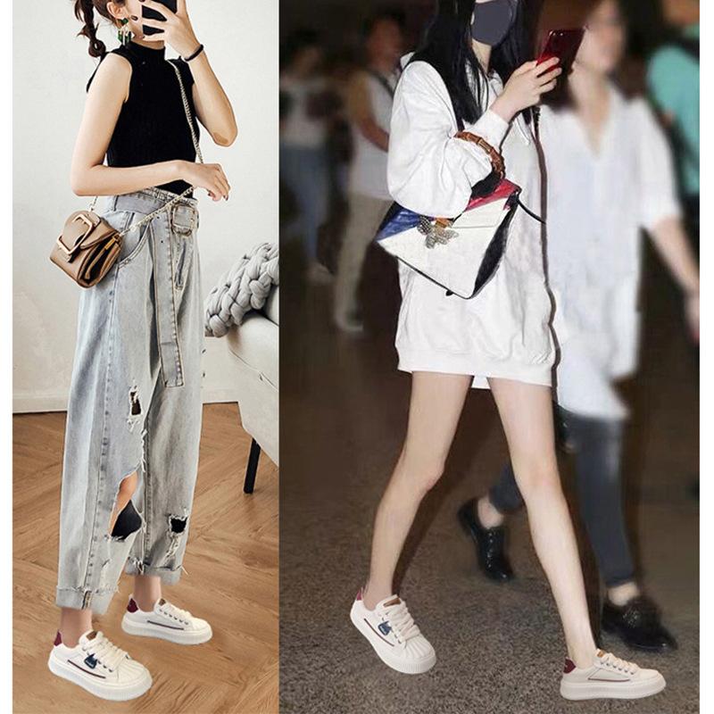 11916749.贝壳头小白鞋女运动休闲鞋网面透气板鞋简约大气