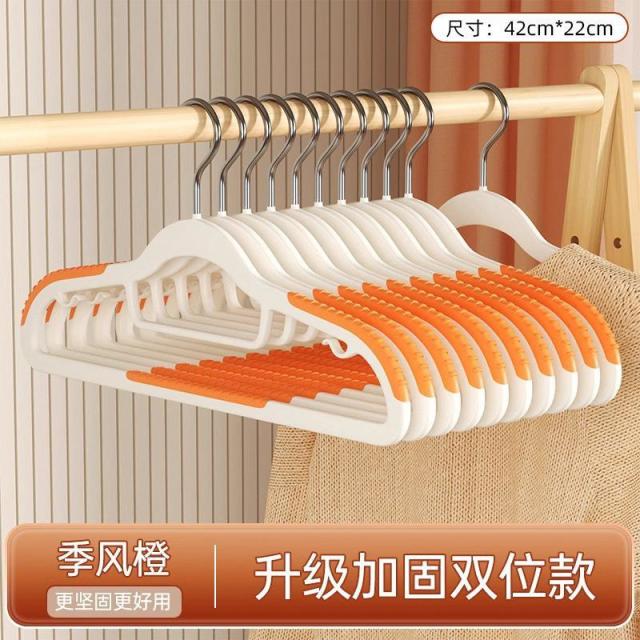 12326676.【5件装】加粗衣架防滑家用防肩角双位晾晒挂架衣服不起包衣柜衣撑子