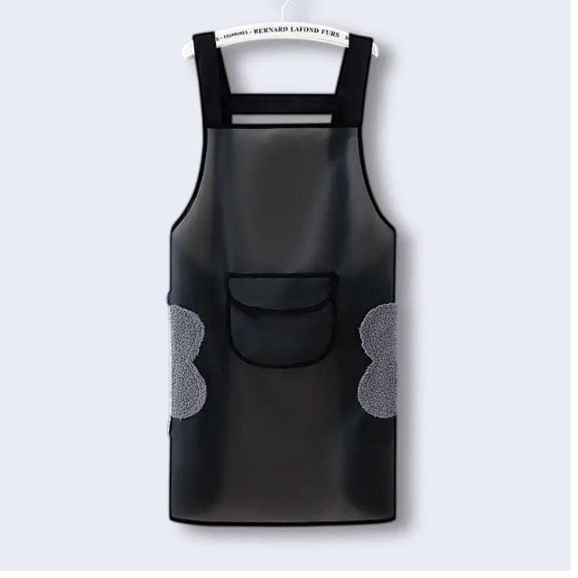12325756.半透明围裙防水防油厨房家用高颜值工作服耐脏夏天薄款女