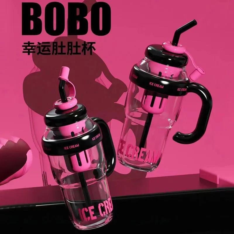 12327213.夕姿 高颜值夏季水壶塑料杯顿顿桶奶茶杯肚肚杯户外便携可爱吸管杯