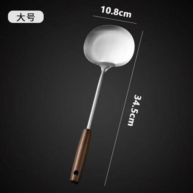 12326942.不锈钢蘑菇铲家用炒菜老式厨具锅铲胡桃木柄防烫锅铲烹饪铲勺