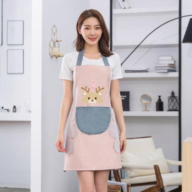12326831.夕姿 围裙女厨房家用防水防油餐饮专用工作服免洗围腰