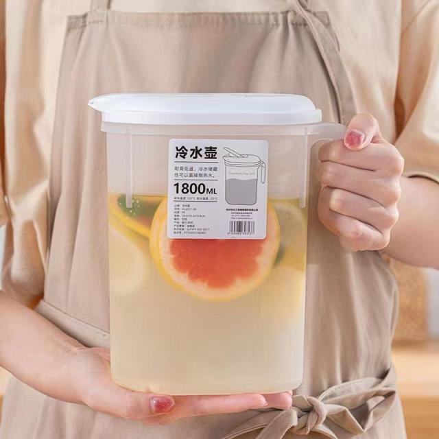 12326028.【5件装】家用冷水壶冰箱凉水壶大容量耐高温日式带盖冷水桶