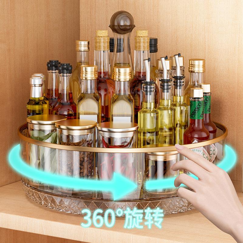 12327234.夕姿 调料置物架厨房旋转收纳用品家用大全调味料台面各种多功能