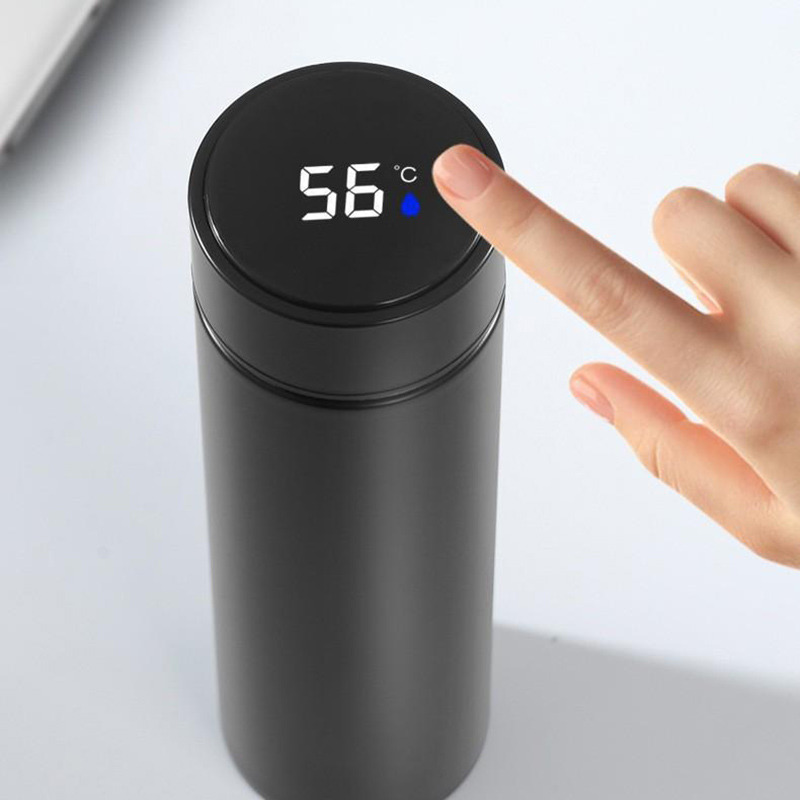 12327357.磨砂304不锈钢智能显温保温杯带茶隔泡茶杯礼盒套装礼品水杯