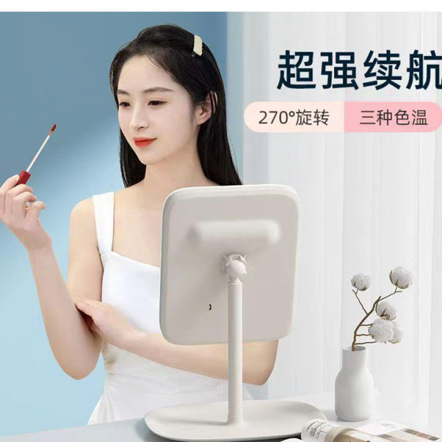 12325236.led化妆镜带灯台式女补光小镜子风宿舍桌面便携小型梳妆镜