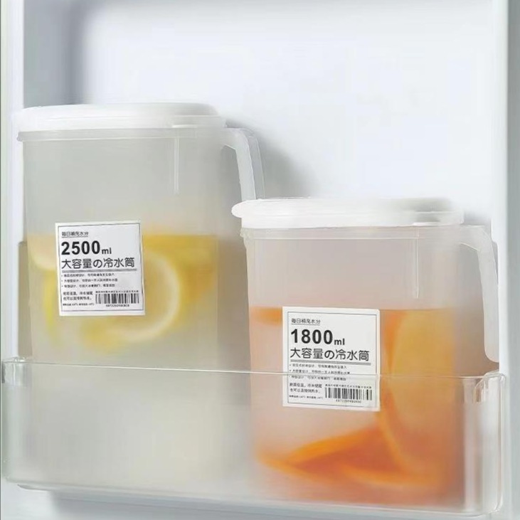 12326028.【5件装】家用冷水壶冰箱凉水壶大容量耐高温日式带盖冷水桶
