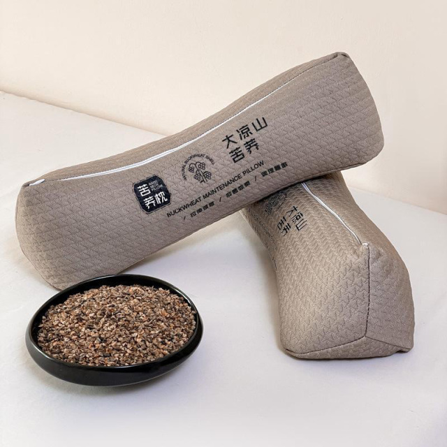 12330189.颈椎枕头护颈椎助睡眠三角牵引修复睡觉专用病痛硬支撑圆柱荞麦枕