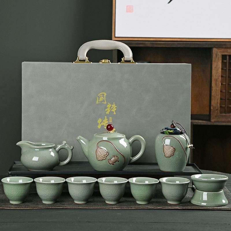 12590839.哥窑茶具套装家用办公室中式陶瓷茶壶茶杯实用伴手礼