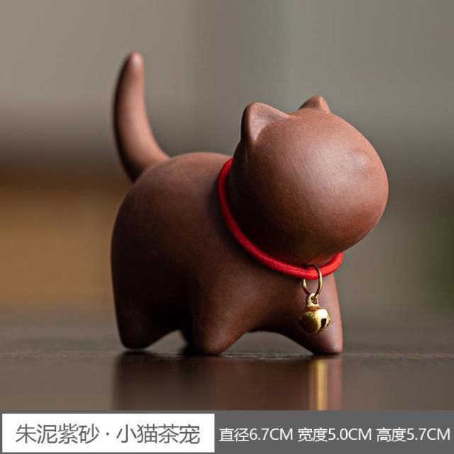 12589973.紫砂小猫茶宠创意可爱猫咪可养茶趣茶玩家居茶艺摆件功夫茶具摆件