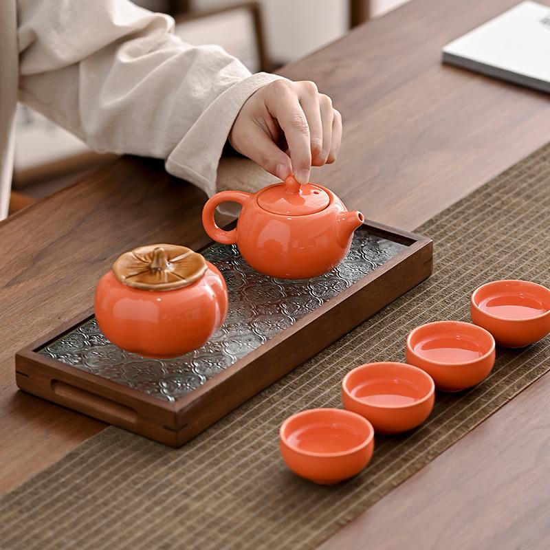 12590854.柿柿如意茶具套装柿子茶壶茶杯事事礼盒伴手礼整套陶瓷礼品