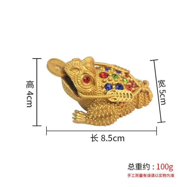 12590025.金色镂空三足金蟾摆件带钻金蟾居家装饰茶宠桌面茶宠摆件