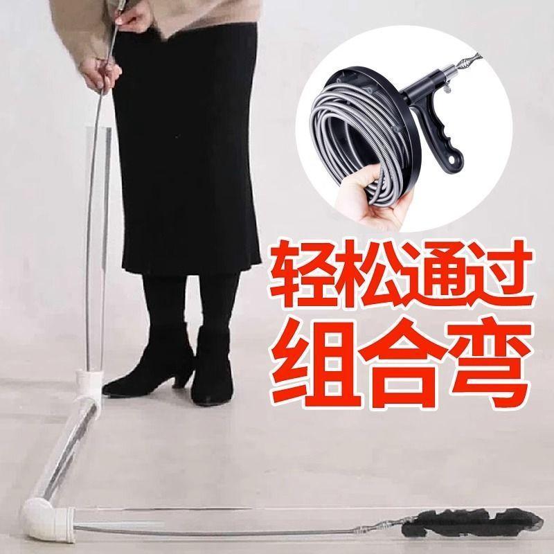 12592836.通下水道疏通厨房管道厕所地漏堵塞捅渠管道疏通器的工具