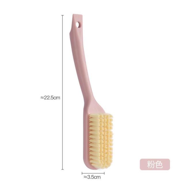 12590910.【5件装】家用长柄鞋刷可挂式塑料清洁刷多功能素色清洁刷不伤鞋软毛清洁刷