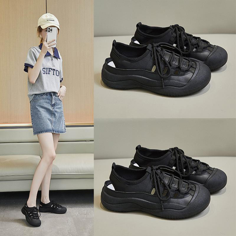 12186549.木清清 镂空帆布鞋女夏季韩版小白鞋女平底透气半托P801