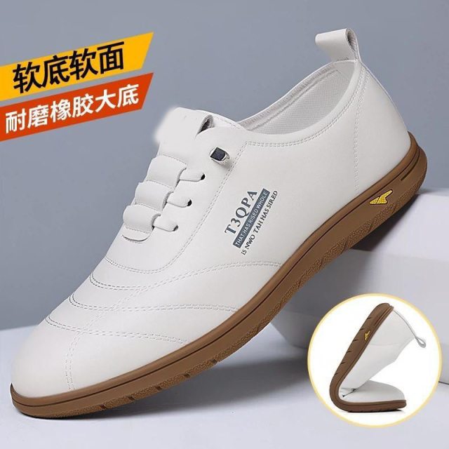12186771.木清清 商务皮鞋软底皮面休闲男鞋英伦舒适防滑耐磨豆豆鞋爸爸开车鞋