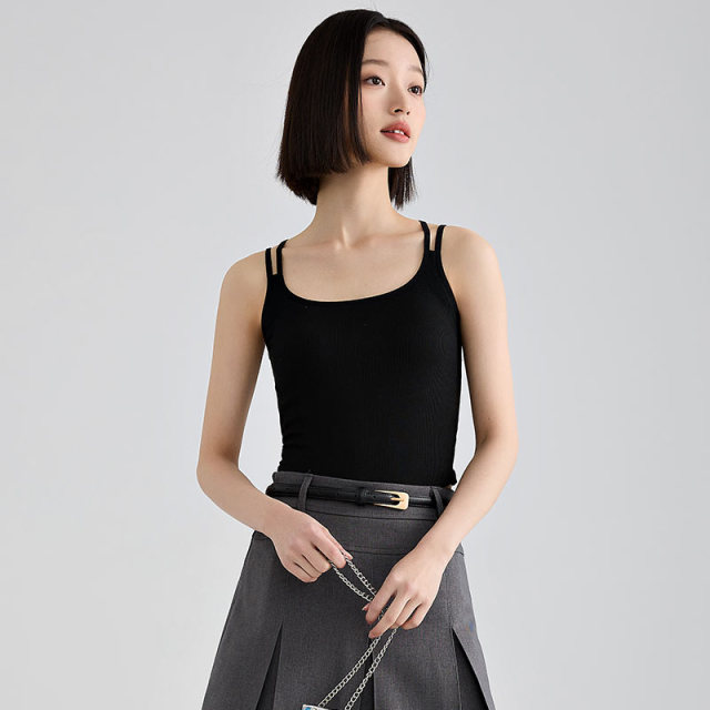 13238866.【清凉美背合集】白色不透杯带杯垫吊带背心女清凉内搭卡码拍大