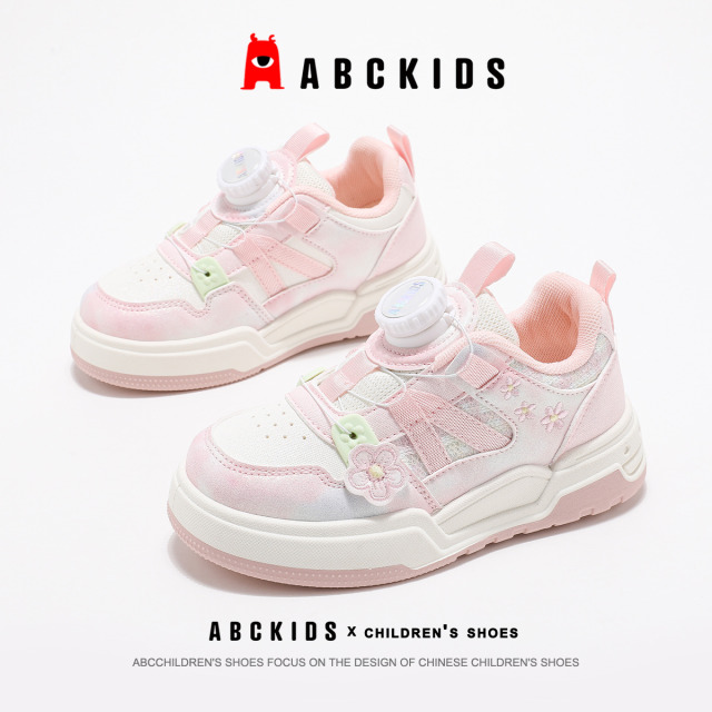 11949183.ABC kids女童运动鞋儿童板鞋纽扣公主风小女孩休闲鞋子