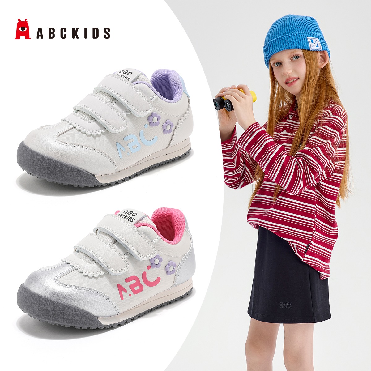 11949639.ABC kids童鞋儿童运动鞋魔术贴女童休闲鞋子