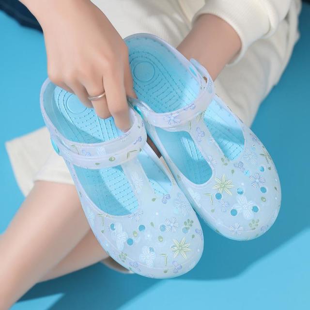12179185.夏季妈妈鞋凉鞋洞洞凉鞋舒适漏水鞋户外软底女大凉网鞋