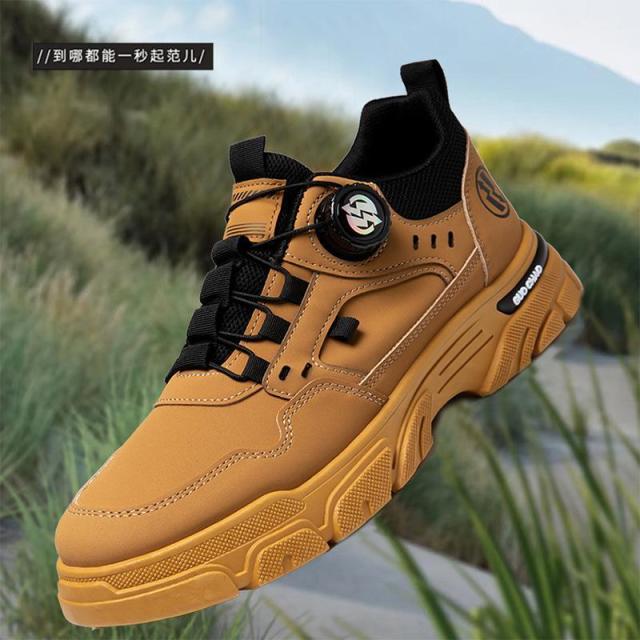 12179424.男鞋英伦风工装马丁靴皮面防水运动休闲小白劳保潮鞋夏季