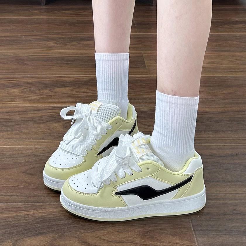 12180219.厚底小众面包鞋女潮春季时尚百搭运动休闲板鞋
