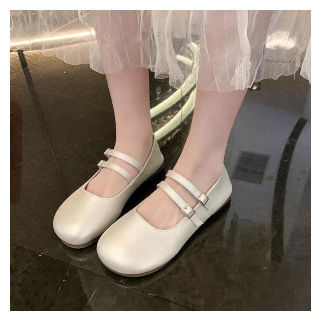 12606981.法式圆头浅口单鞋女秋季配裙子玛丽珍鞋百搭单鞋