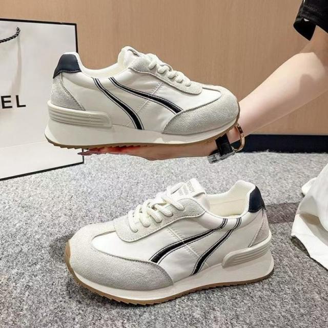12605555.厚底休闲鞋女秋季复古德训鞋百搭小白鞋时尚休闲鞋