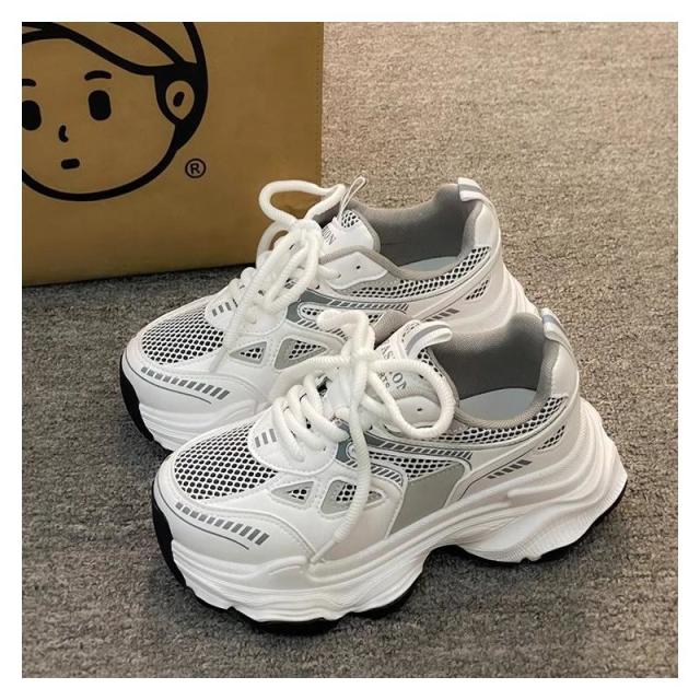 12604897.老爹鞋女加绒黑色鞋子秋季百搭松糕厚底休闲鞋