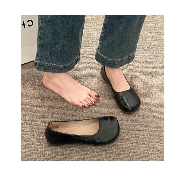 12605679.秋季平底鞋舒适气质百搭绝美一脚蹬浅口百搭单鞋女鞋
