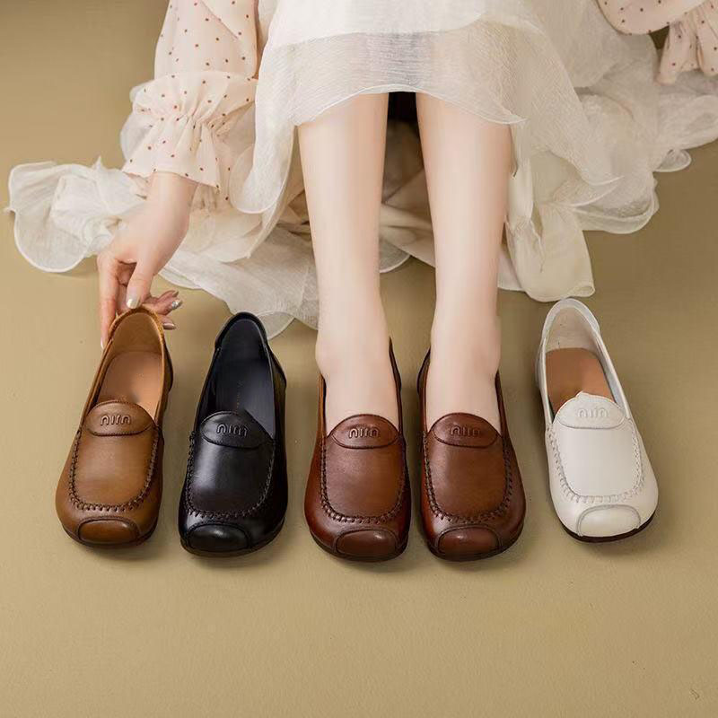 12607350.软皮女式单鞋女士春秋单鞋超软舒适中老年女式单鞋
