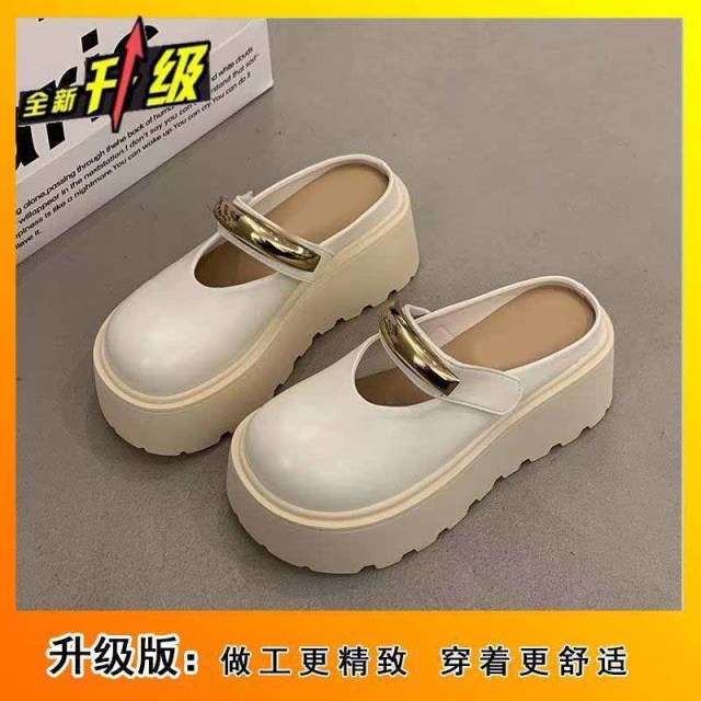 13410099.包头法式半拖鞋春夏季凉拖鞋外穿懒人厚底勃肯拖鞋女