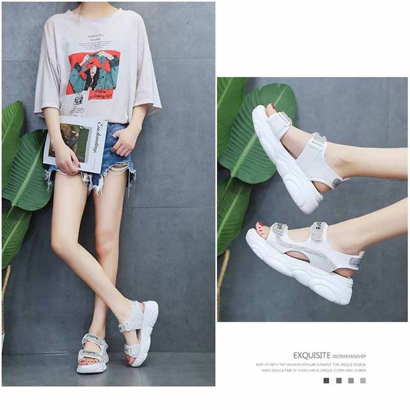 13410255.厚底运动凉鞋女潮百搭夏天老爹鞋露趾松糕小熊鞋